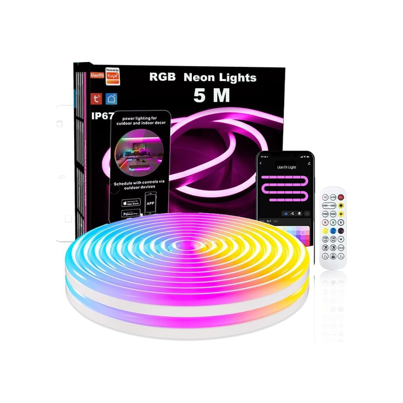 UanTii RGB Neon Rope Light Tuya Wifi Strip Lights