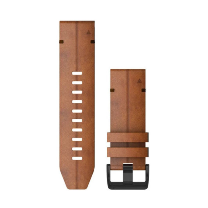 Garmin QuickFit Watch Bands for Fenix 6X - Chestnut Leather - 26 mm | 010-12864-05