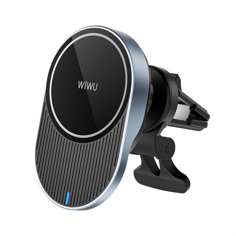 WIWU CH-315 — Magnetic Wireless Charging Car Mount | 15W MagSafe-Compatible Vent Holder, Black