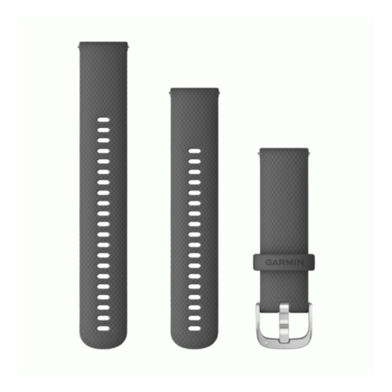 Garmin Quick Release Silicone Band 22mm - Shadow Gray with Slate Hardware for Vivoactive 4 | 010-12932-20