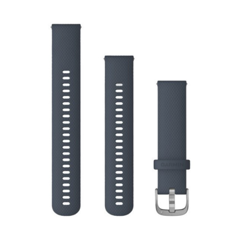 Garmin Quick Release Silicone Band 20mm - Granite Blue with Silver Hardware for Venu | 010-12932-10
