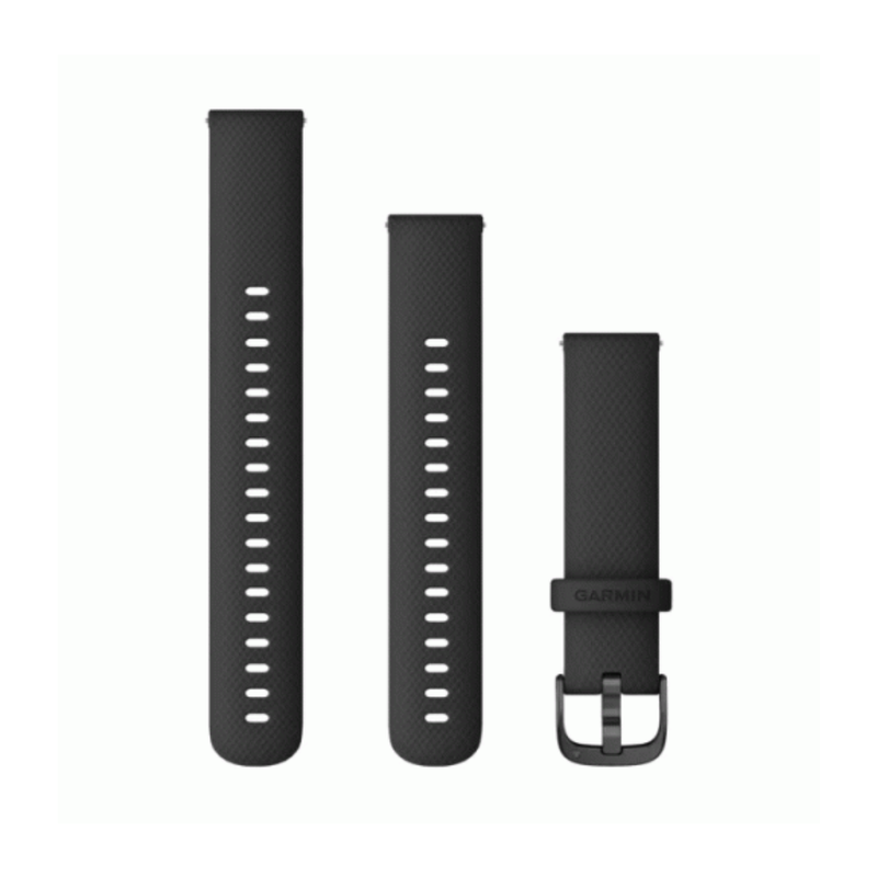 Garmin Quick ReleaseSilicone Band 18mm - Black with Slate Hardware - for Vivoactive 4S | 010-12932-01