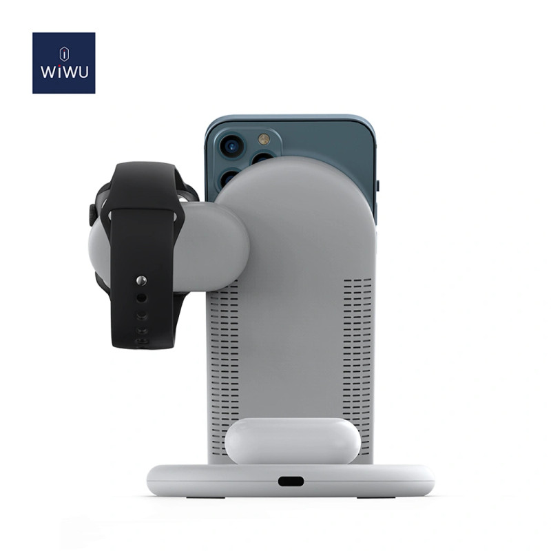 WIWU 15W Power Air 3in1 Wireless Charger - White
