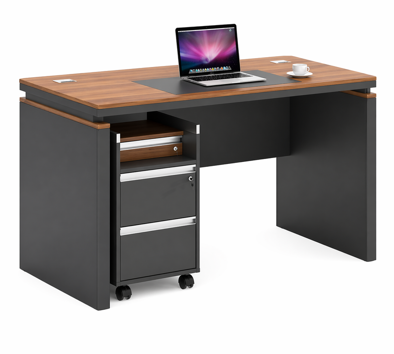Valencia Office Table, Brown + Dark Grey - 1600*800*760mm | M217-1A-L (1600)
