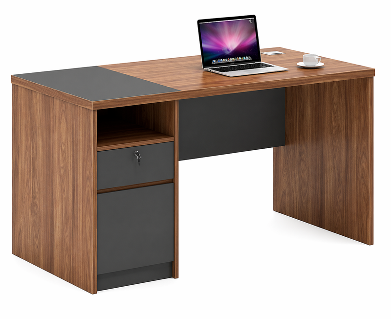 Valencia Office Table, Brown + Dark Grey - 1400*700*760 | M271-M (1400)