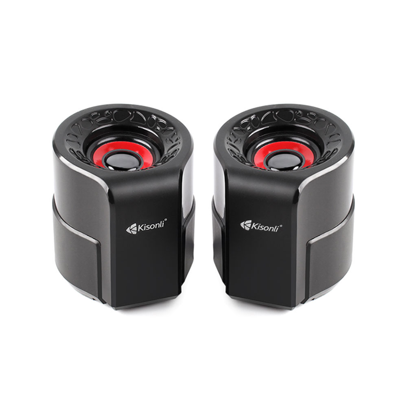 Kisonli A-909 Wired Computer Speaker - Red | A-909