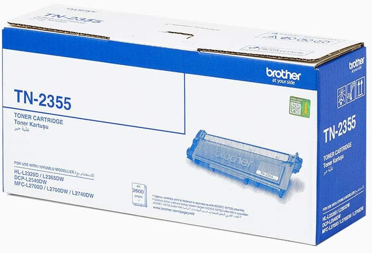 Brother Genuine High Yield Black Ink Printer 2,600 pages Toner Cartridge (HL-L2365DW, DCP-L2540DW,MFC-L2700DW) | TN-2355