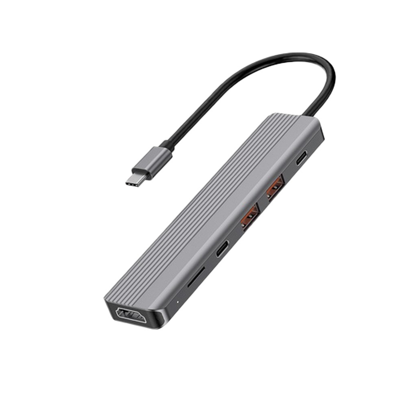 Powerology 6-in-1 Slim 4K HDMI USB-C Converter | P61HBCGY