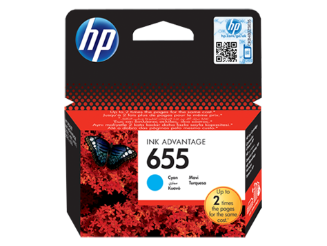 HP 655 Cyan Original Ink Advantage Cartridge (CZ110AE)