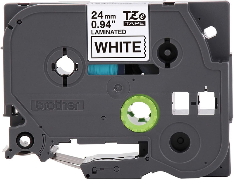 Brother Genuine P-touch TZE251 Tape, 1" (0.94") Standard Laminated P-touch Tape, Black on White, Perfect for Indoor or Outdoor Use, Water Resistant, 26.2 Feet (8M), Single-Pack TZE-251
