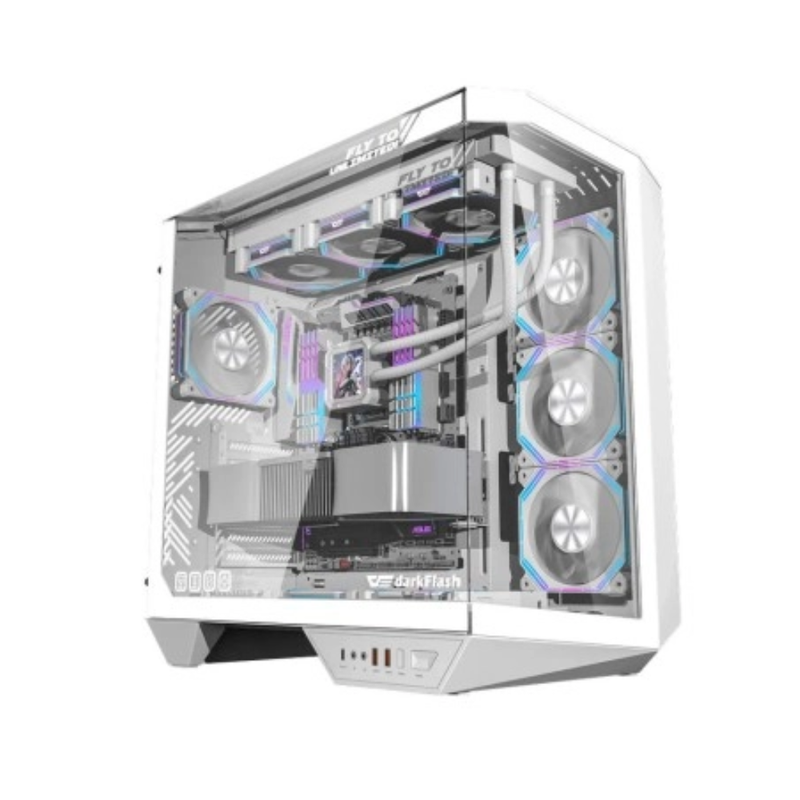 DarkFlash Dy470 PC Case With 4 ARGB Fans - White | Dy470