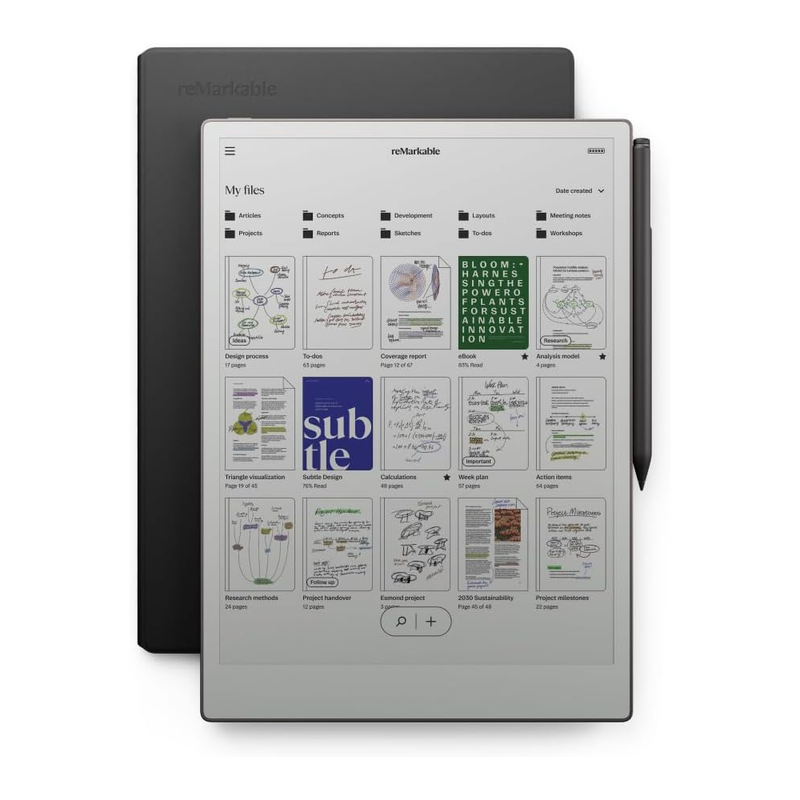 reMarkable Paper Pro - 11.8" Paper Tablet with Marker Plus and Premium Leather Book Folio - Black | RM83C-1005NW