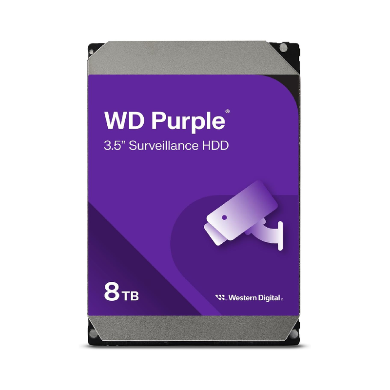 Western Digital 8TB WD Purple Surveillance Internal Hard Drive 3.5” SATA 6Gb/s 5640RPM 256MB Cache