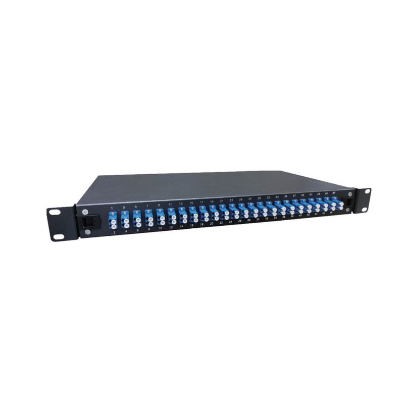 EussoNet 24 Port Fiber Patch Panel Fully loaded with LC/Duplex Adapters and Pigtails | EU-F48LC