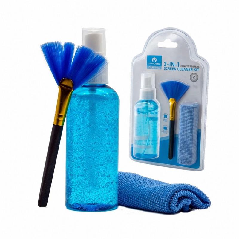 MIKUSO 3-in-1 Multipurpose Laptop Cleaning Kit Microfiber, Brush Cleaner Set for Keyboard PC Screen Phone | CLN-016