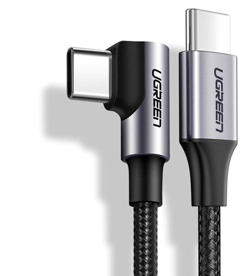 UGREEN USB-C to Angled USB-C Fast Charge & Sync Cable 3M Black | 80714