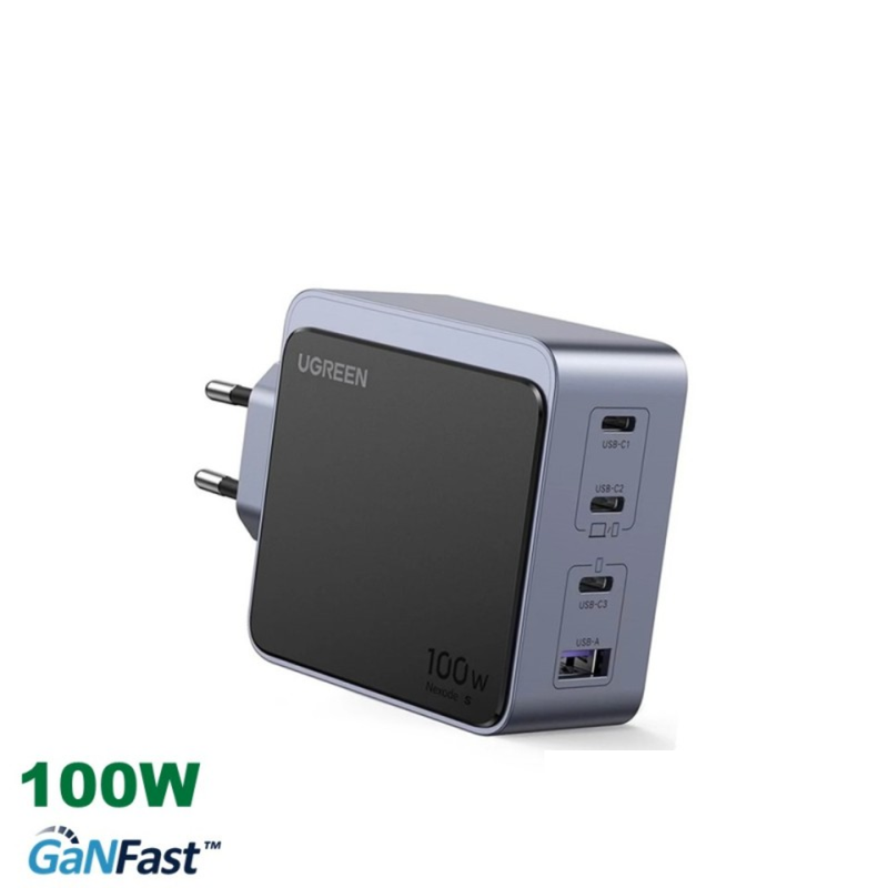 UGREEN NEXODE 100W GaN Tech Chip, 4 Ports Charger for Phones, Tablets, Ipads, Laptops & MacBooks | 35043
