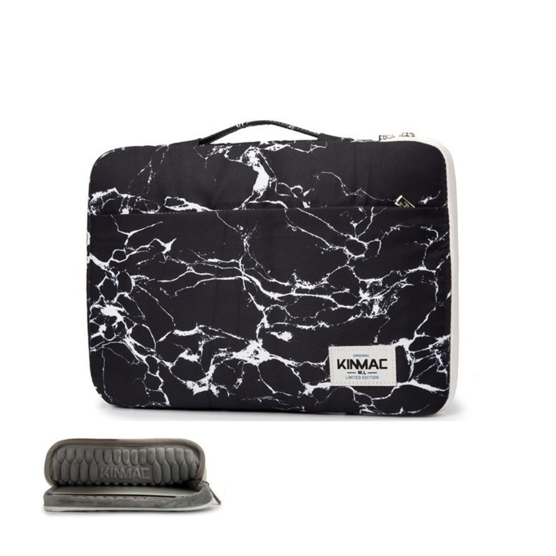 Kinmac Vertical Design Sleeve - BLACK MARBLE - 13-14 Inch | KMS401