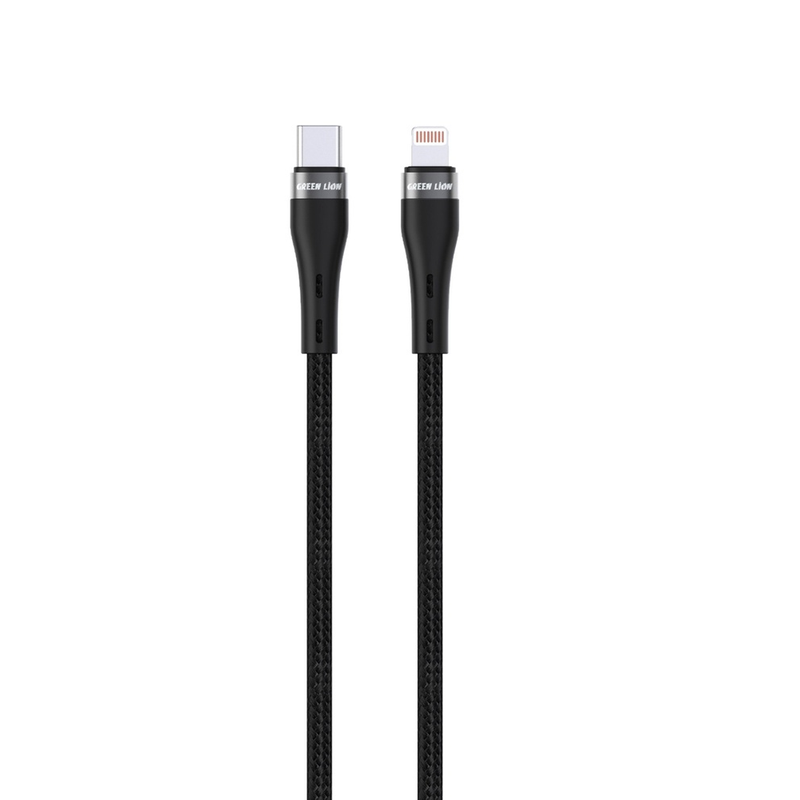 Green Lion USB- C to Lightning Braided Cable | GNBRUSCLGBK