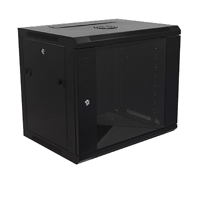 Eussonet Wall Mount Cabinet 9U Dimensions W600*D600 Door Type Front Glass – Rear Metal 1 Cooling Fan | MS-EWM6609B