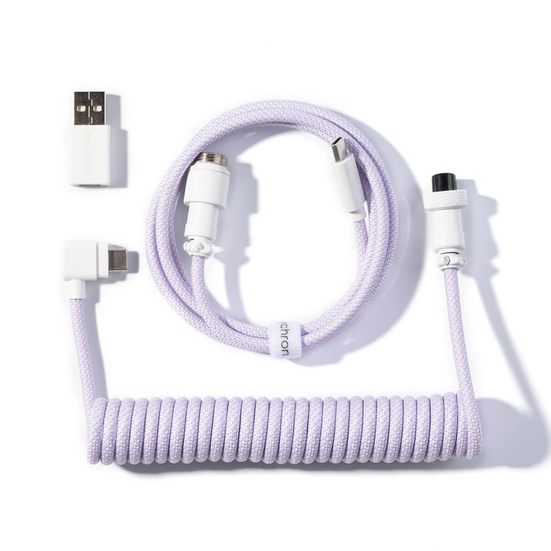 Keychron Coiled Aviator Angled Cable - Type C/A-C - Light Purple | CAB-27
