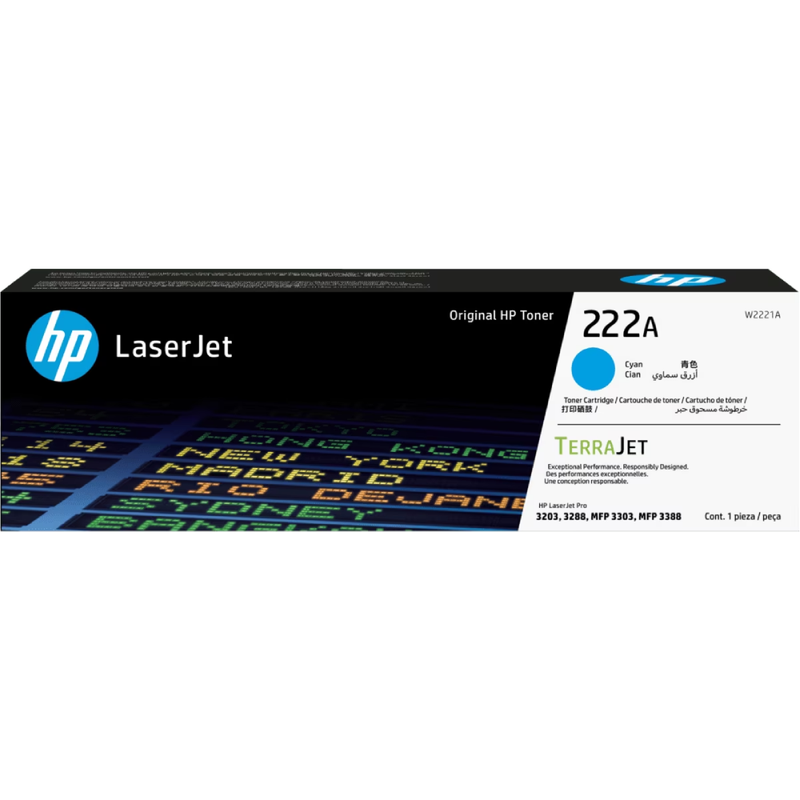 HP W2221A 222A Cyan Original LaserJet Toner Cartridge