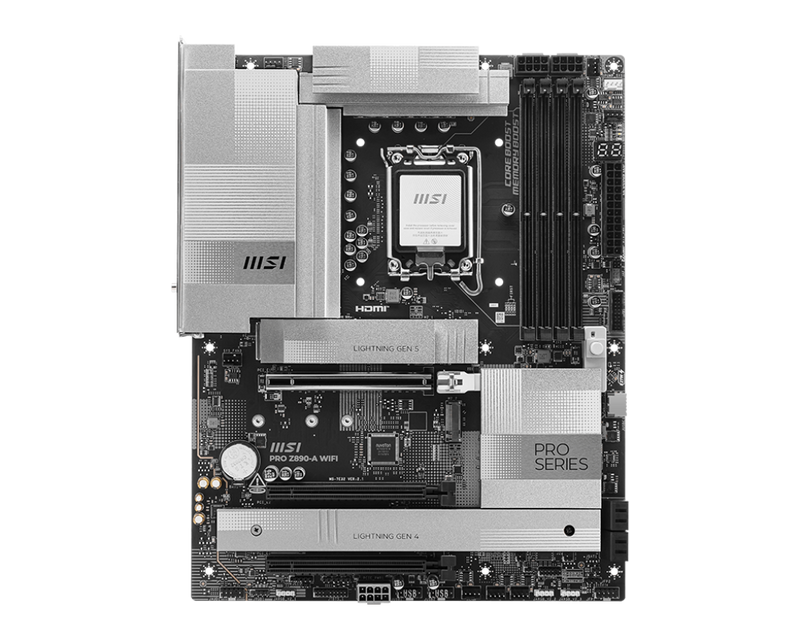 MSI PRO Z890-A WIFI DDR5 ATX Motherboard (LGA 1851, White) – 911-7E32-004