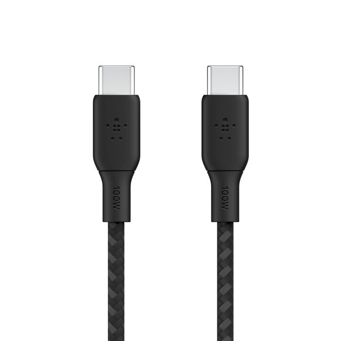 Belkin BoostCharge USB-C to USB-C Braided Cable 2m – Black | CAB014BT2MBK