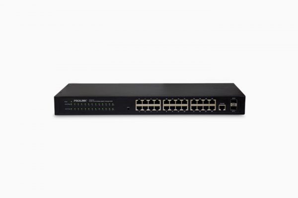 PROLINK 24-PORT 10/100/1000MBPS GIGABIT L2 MANAGED SWITCH CONFIGURABLE DESKTOP/RACK MOUNTABLE | PSG2401M