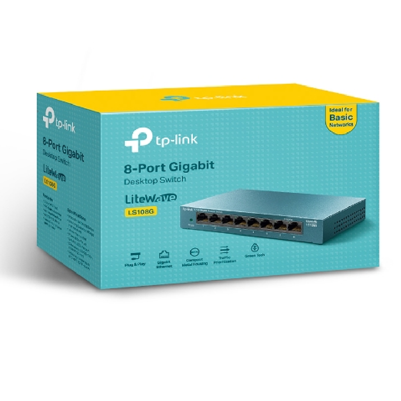 TP-Link 8-Port 10/100/1000Mbps Desktop Network Switch | LS108G