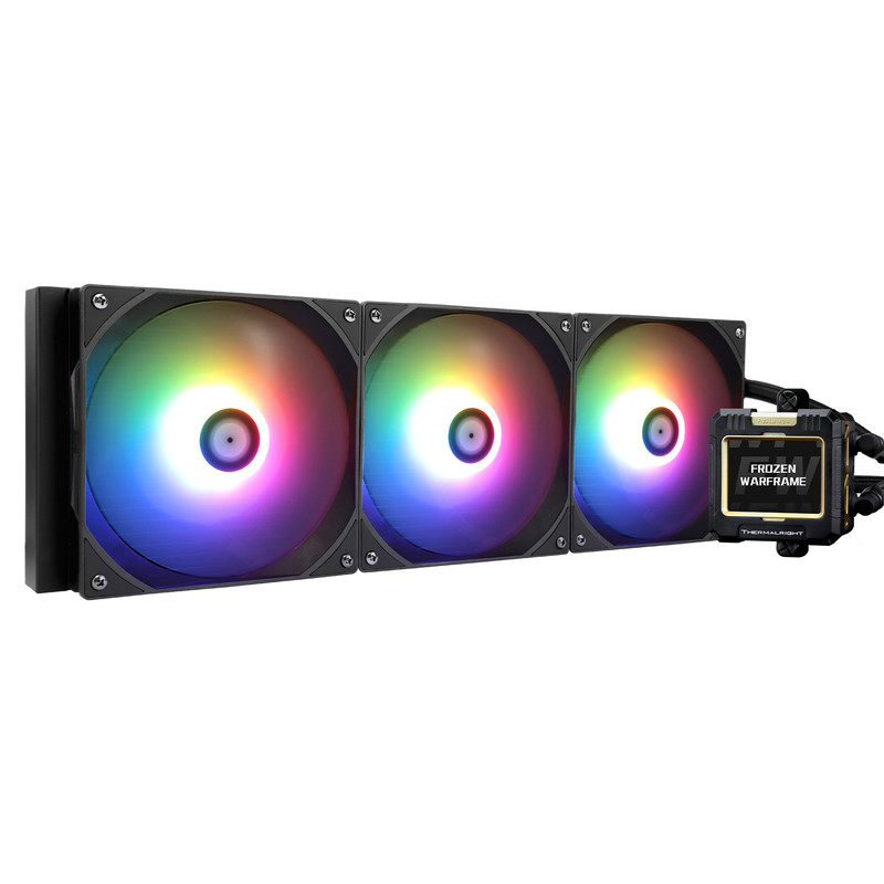 Thermalright Frozen Warframe 420 — Black ARGB AIO Liquid CPU Cooler with 2.4" LCD Display | TL-C14C-S Fans