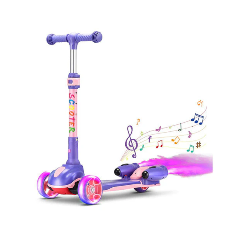EN71 Kids Foldable 3-Wheel Electric Scooter, Purple