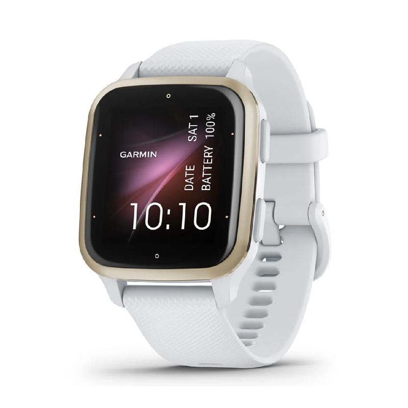Garmin Venu SQ2 Watch - Cream Gold Aluminium Bezel with White Case and Silicone Band | 010-02701-11