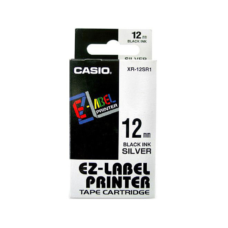 Casio Label Tape Cassette - Black/White | XR-12WE1-W-DJ1
