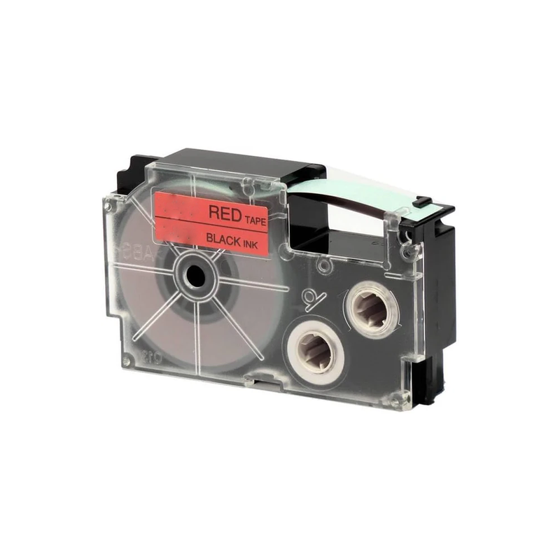 Casio 6mm Label Tape Cassette - Black/Red | XR-6RD1-W-DJ1