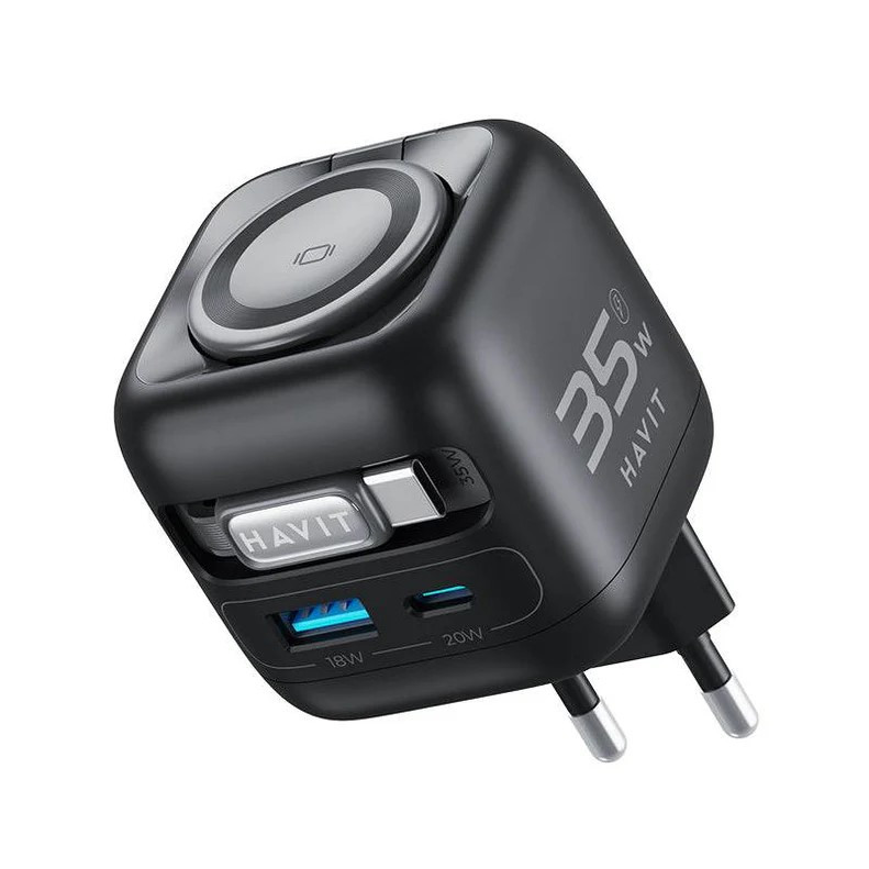 Havit Travel Charger With Stretch Cable And 6 USB Port – Black | UC250