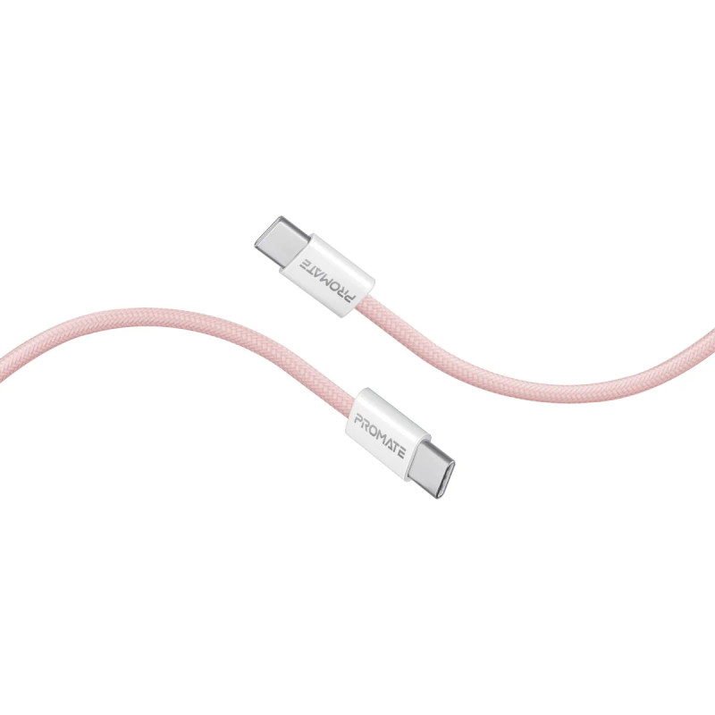 Promate USB-C Cable Ultra-Fast Power Delivery – Pink | ECOLINE-CC120