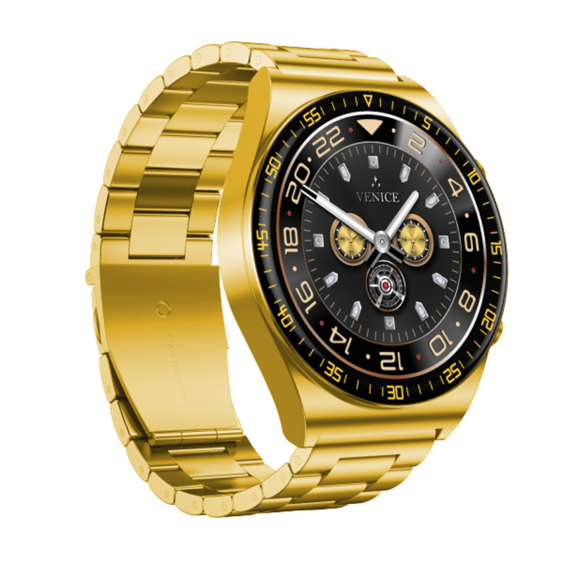 GTAB GT3 Pro Smart Watch — Stainless Steel Strap, Heart Rate & Health Monitoring, IP67 Water Resistant | Gold | GT-SW-GT3-PR-GL
