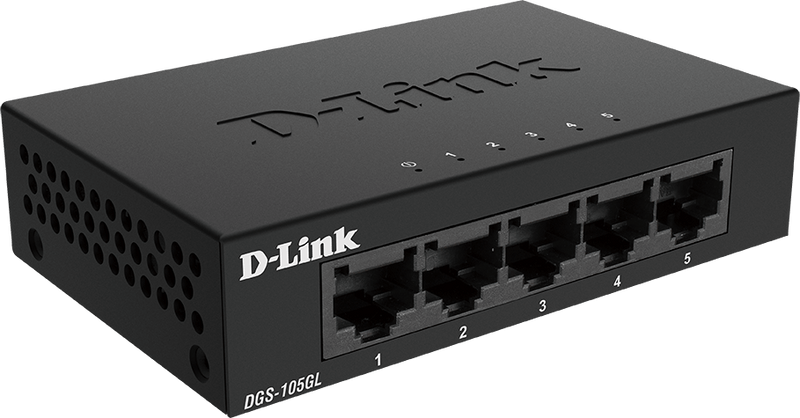 D-Link Ethernet Switch, 5 Port Gigabit 10/100/1000 Mbps Unmanaged | DGS-105GL