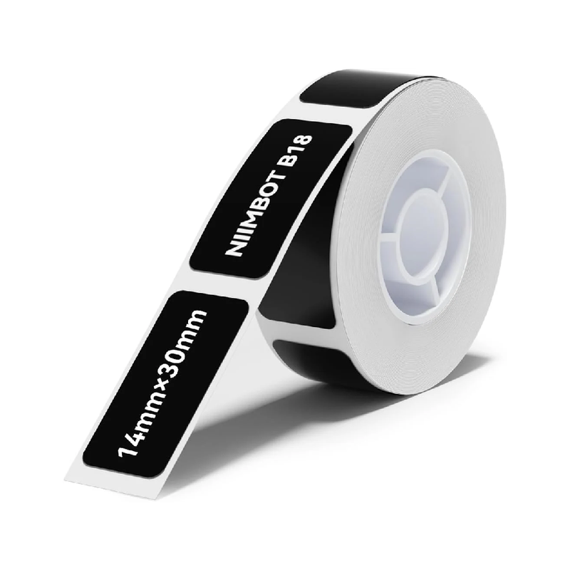 NIIMBOT Glossy Black Thermal Label - 190 Label/Roll - HB14*30