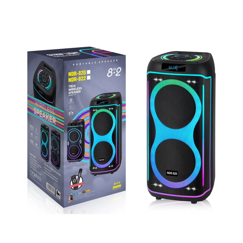 Portable Bluetooth Speaker with RGB Lights - Wireless Party Speaker | NDR-820