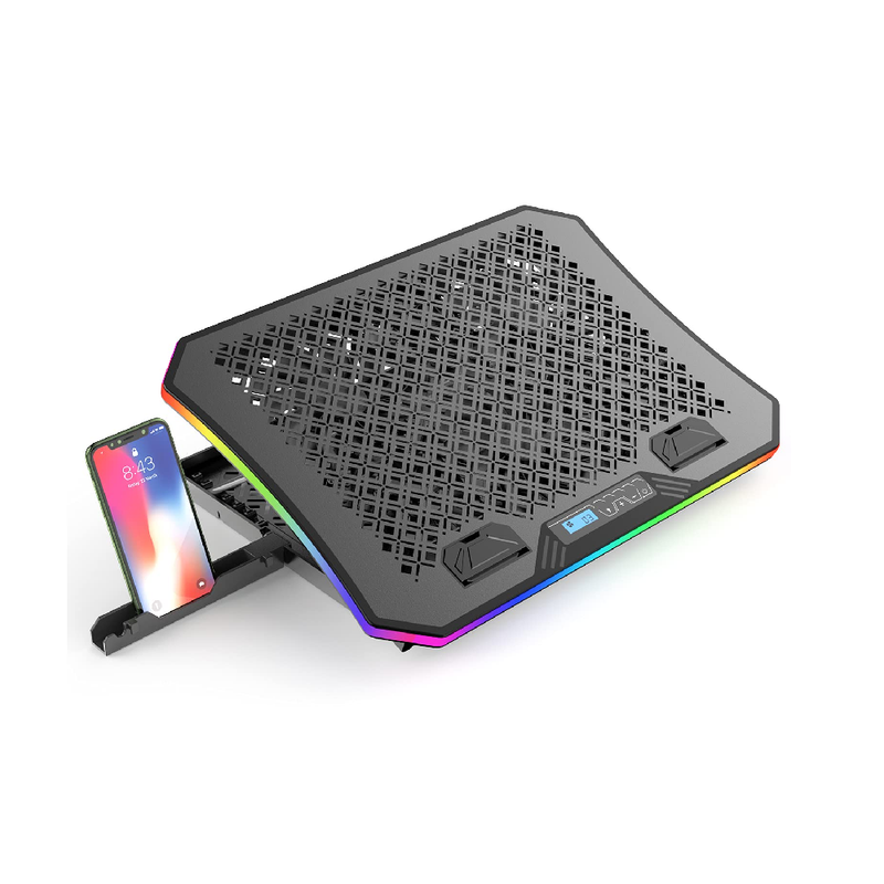 Vayu A8 RGB Gaming Laptop Cooling Pad with LCD Display & Phone Holder | 14"–17" | 2 USB Ports