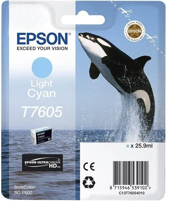 Epson Ultrachrome® HD, Killer Whale, Singlepack, 26 ml Light Cyan | T76054010