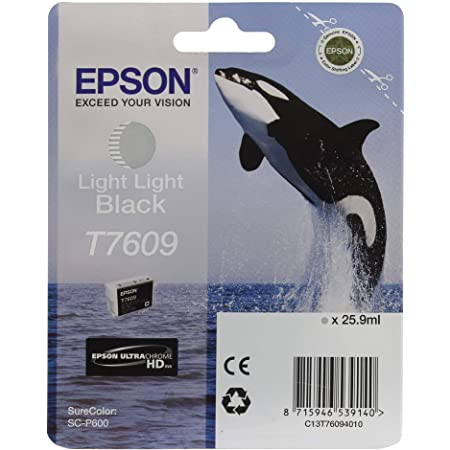 Epson Ultrachrome® HD, Killer Whale, Singlepack, 26 ml Light Light Black | T76094010