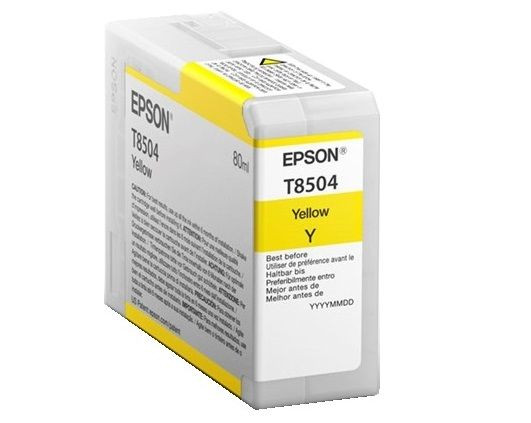 Epson Ink Cartridges, Ultrachrome® HD, T8504, Singlepack, 1 x 80.0 ml Yellow | C13T850400