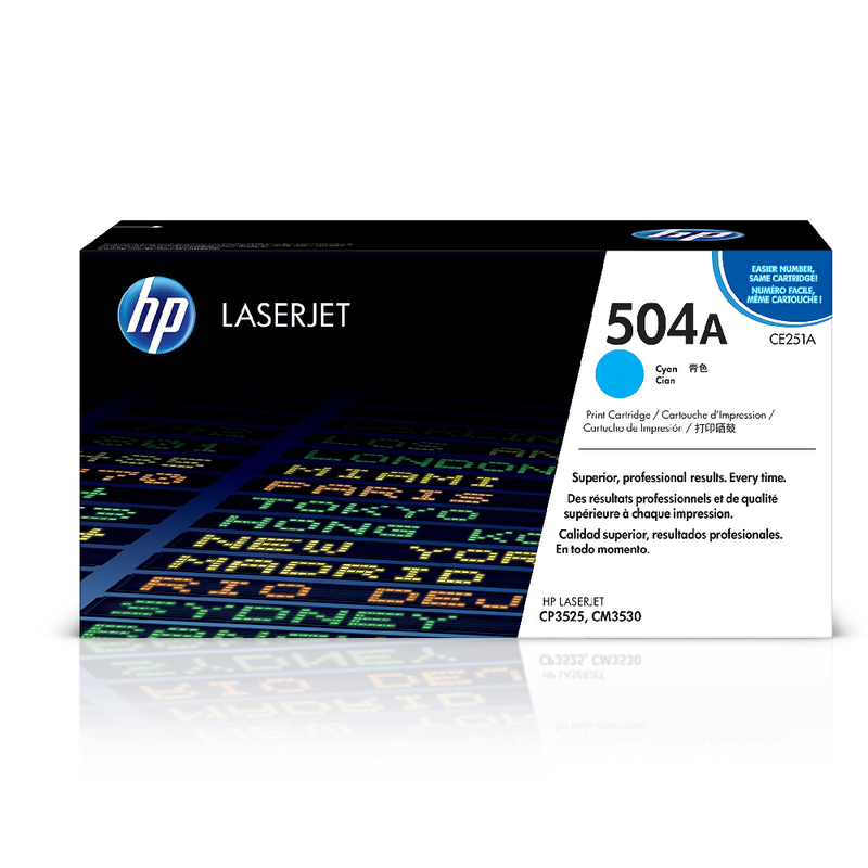 HP 504A Original LaserJet Toner Cartridge - Cyan | CE251A