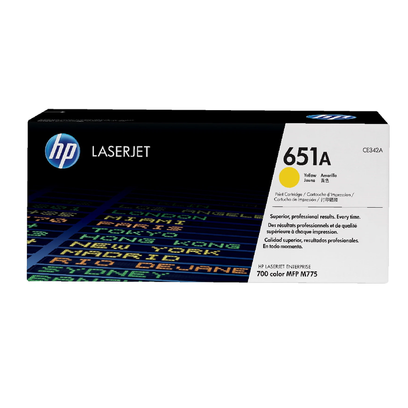 HP 651A Original LaserJet Toner Cartridge - Yellow | CE342A