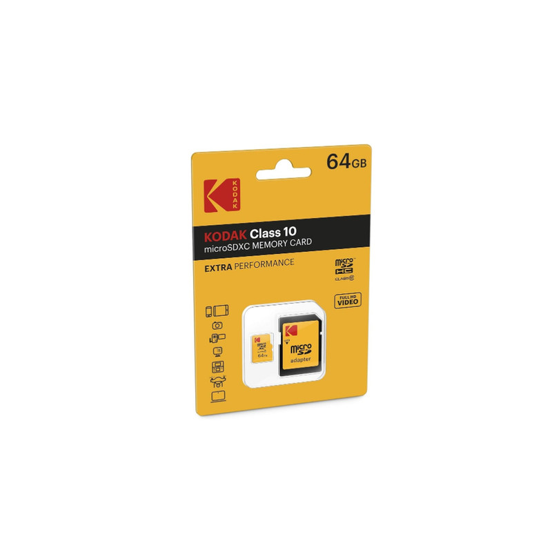 Kodak Micro SDXC 64GB Memory Card with Adapter | EKMSDM64GXC10CK