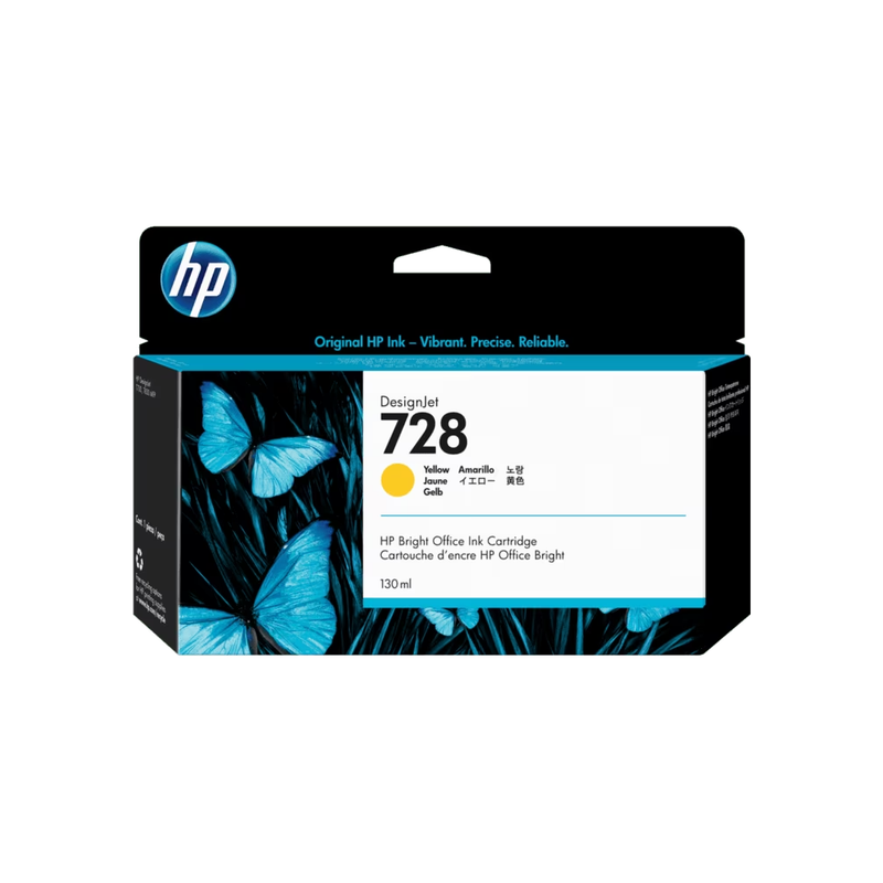 HP 728 130-ml Original DesignJet Ink Cartridge - Yellow | F9J65A