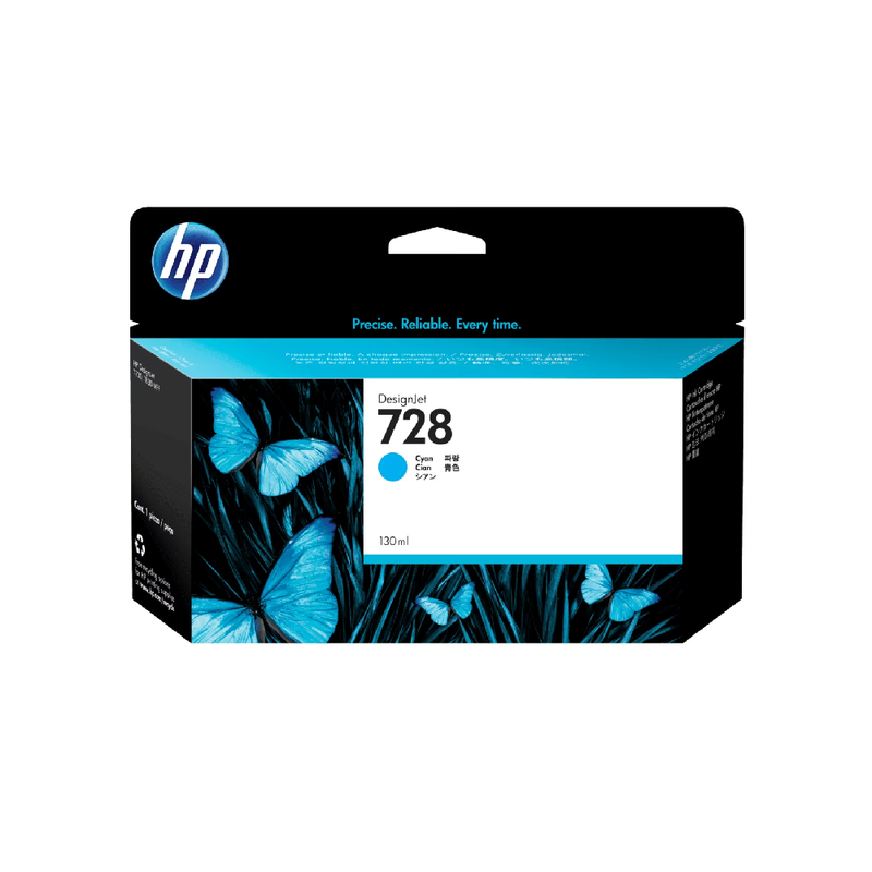 HP 728 130-ml Original DesignJet Ink Cartridge - Cyan | F9J67A
